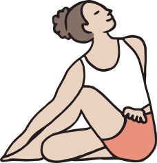 Farkındalık — yoga pozu illüstrasyonu